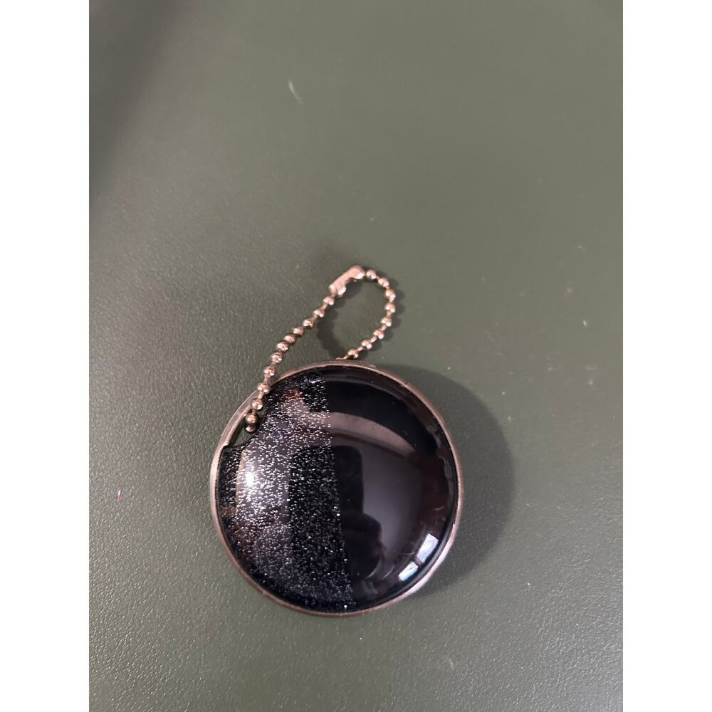 Mini Keychain Bluetooth Spaker Sparkly Shimmer Black and Silver